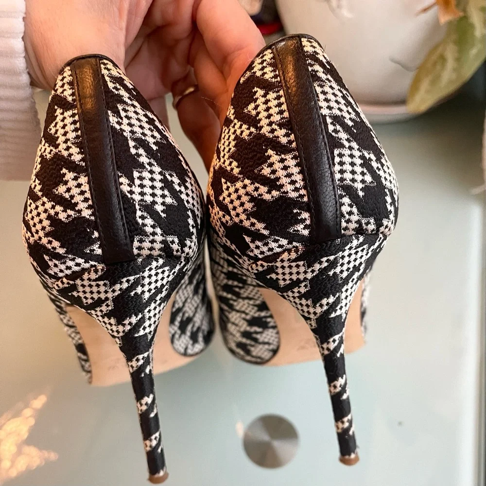 J. Crew Roxie Houndstooth Heels Size 11 - Picture 4 of 8